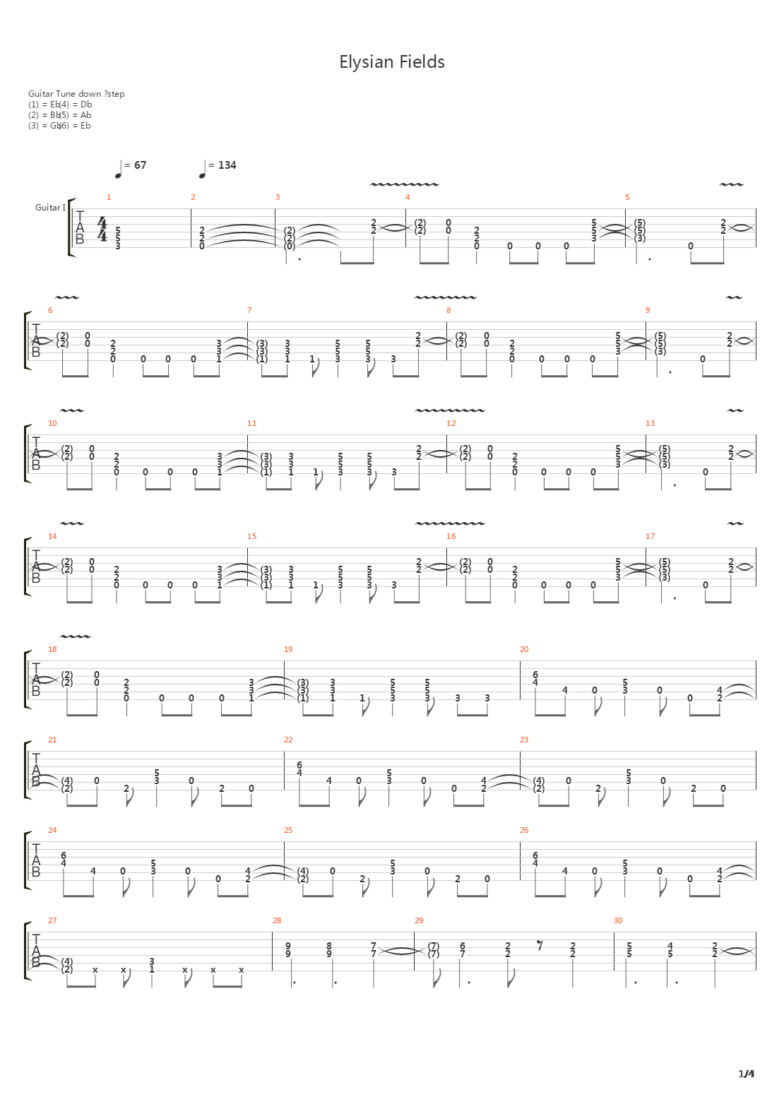 Elysian Fields吉他谱