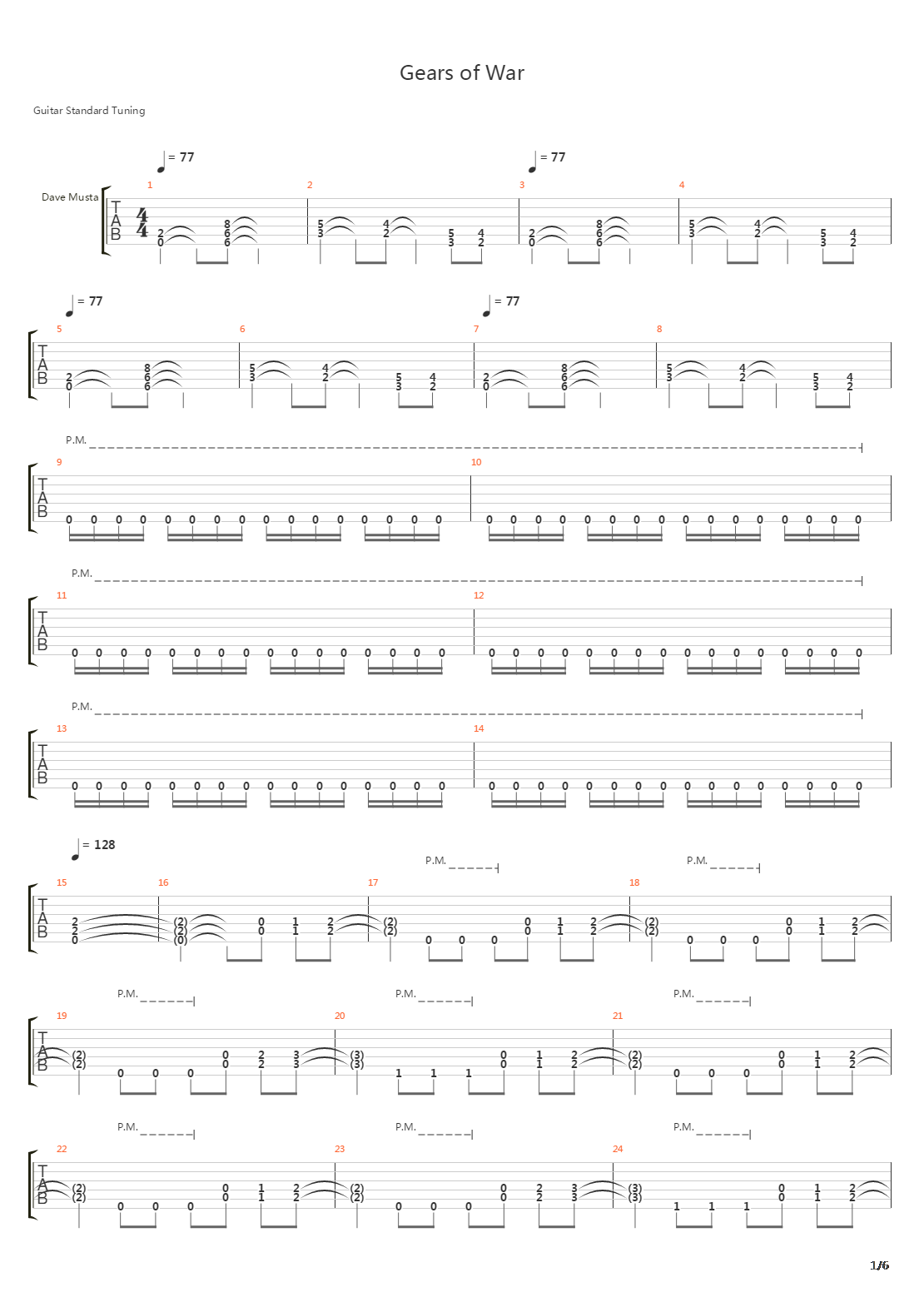Gears Of War吉他谱