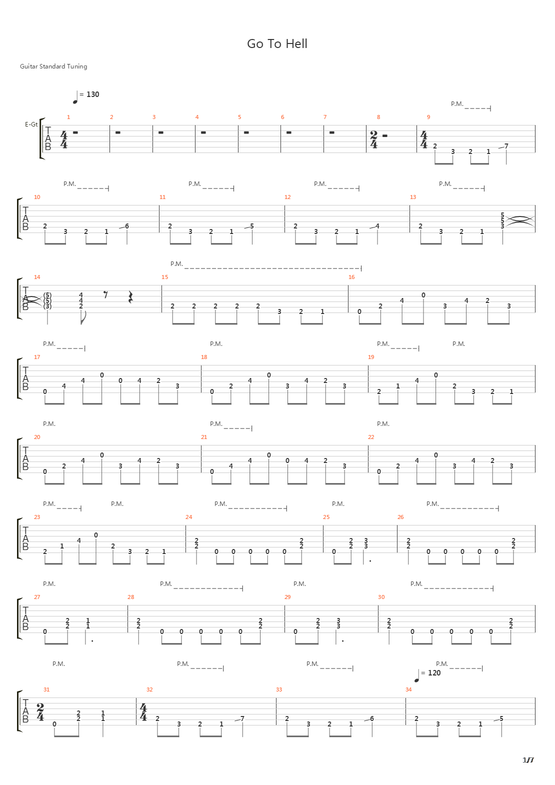 Go To Hell吉他谱