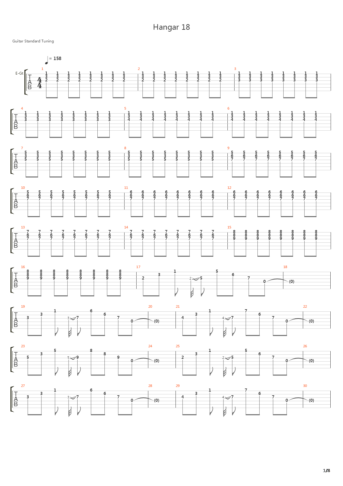 Hangar 18吉他谱