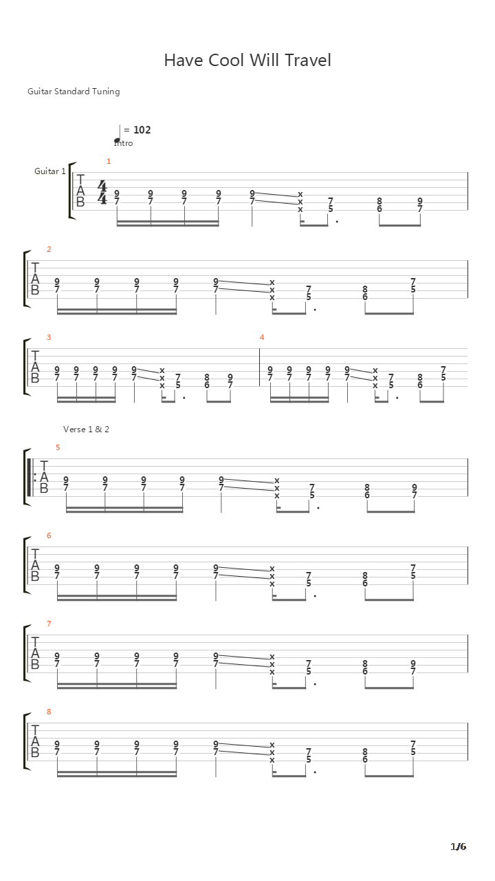 Have Cool Will Travel吉他谱