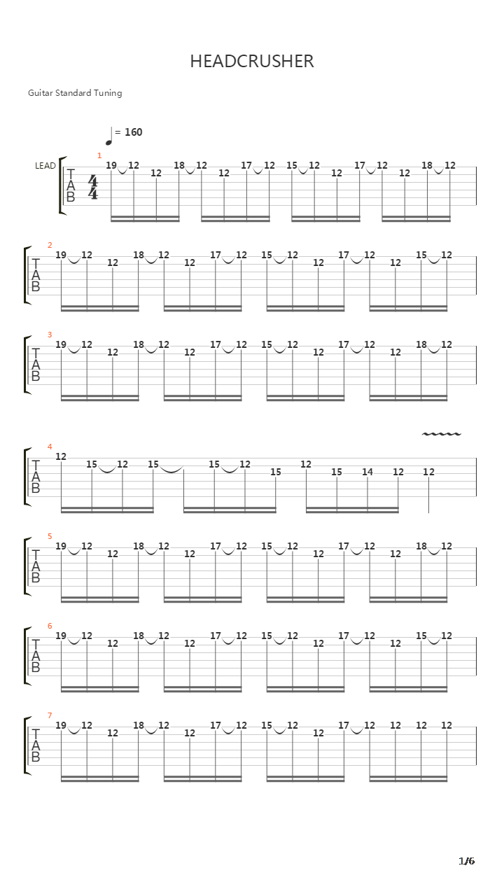 Head Crusher吉他谱