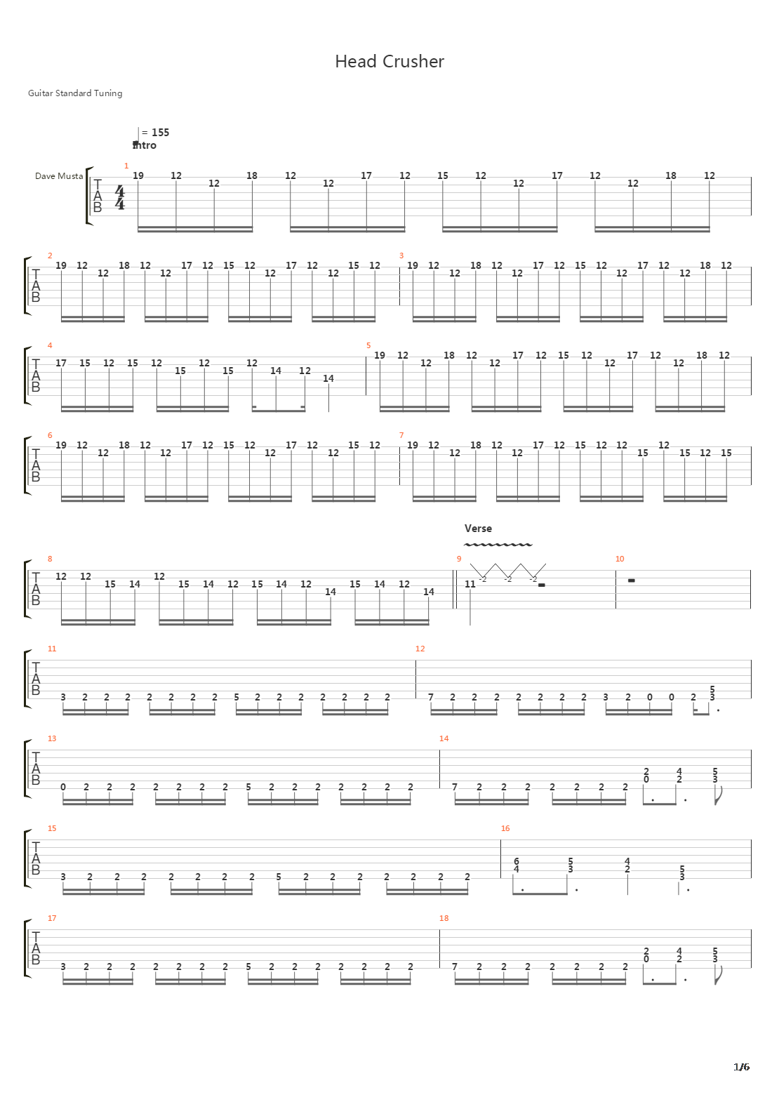 Head Crusher吉他谱