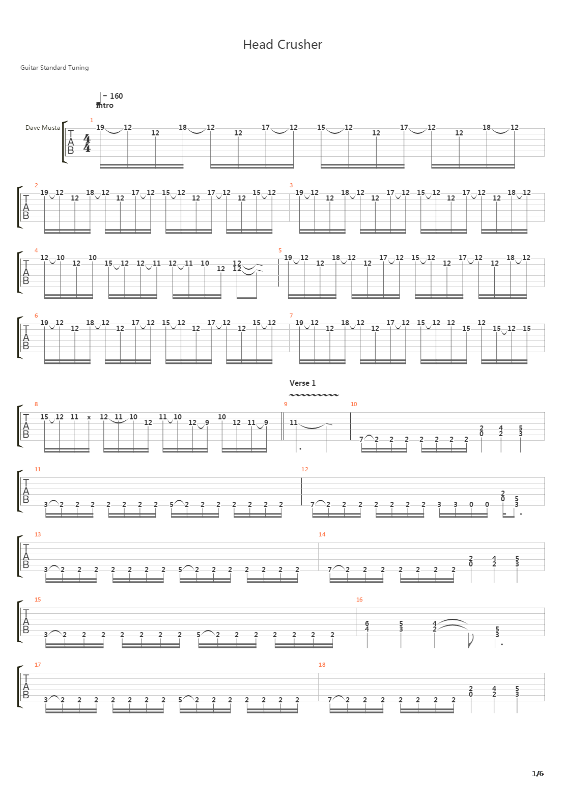 Head Crusher吉他谱