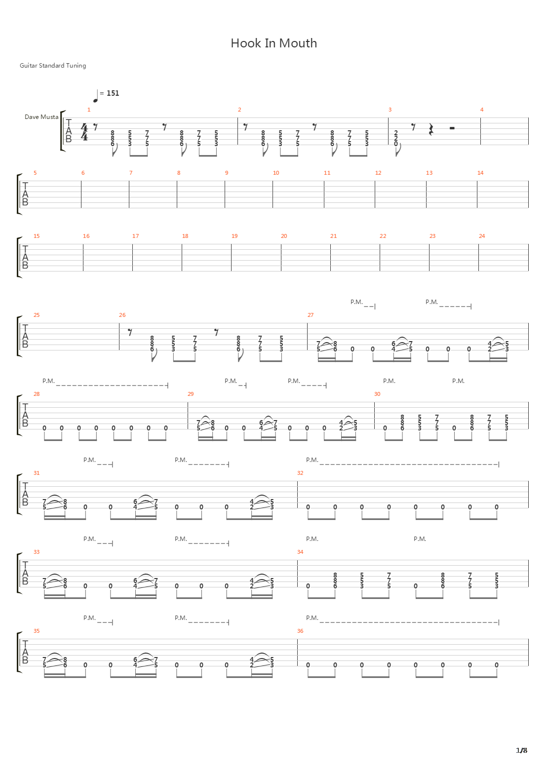 Hook In Mouth吉他谱