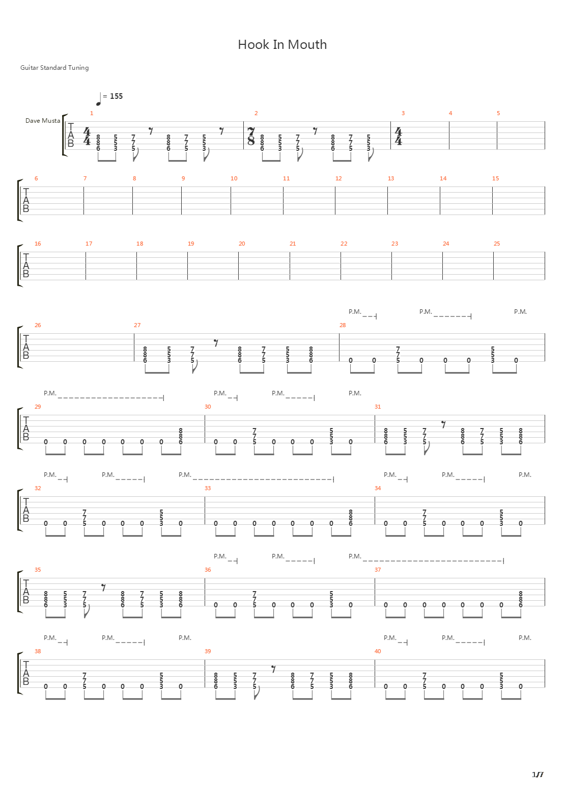 Hook In Mouth吉他谱