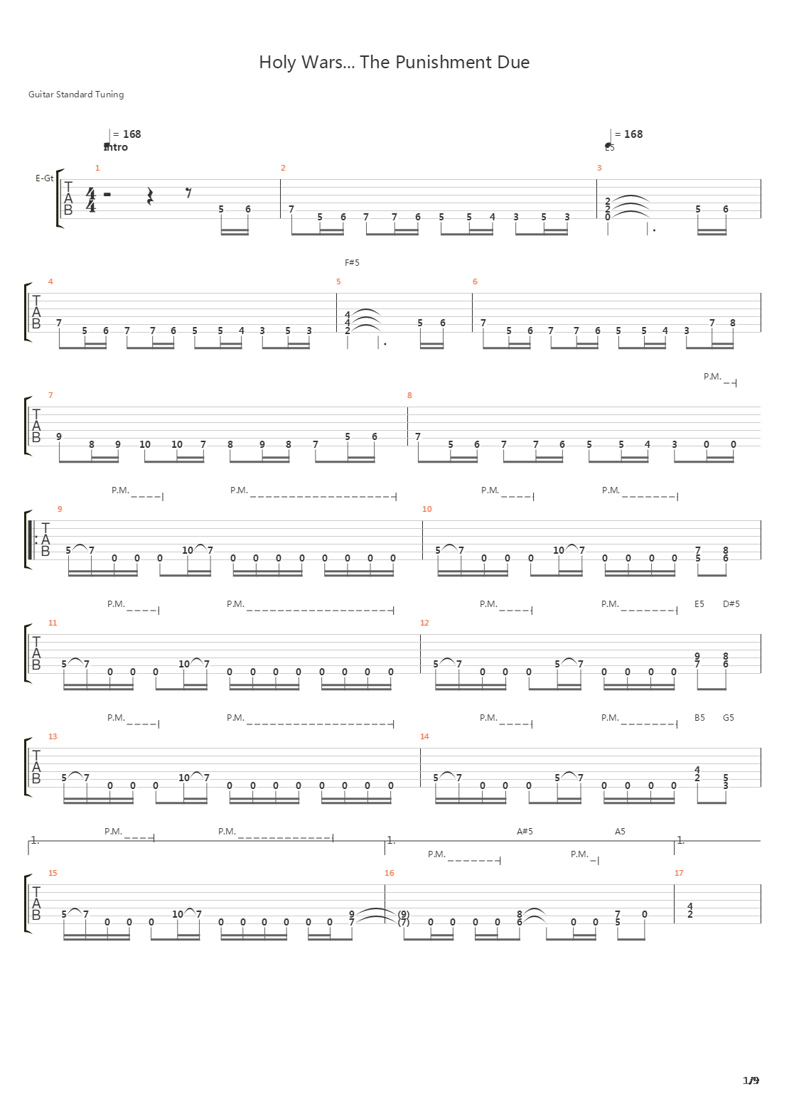 Holy Warsthe Punishment Due吉他谱