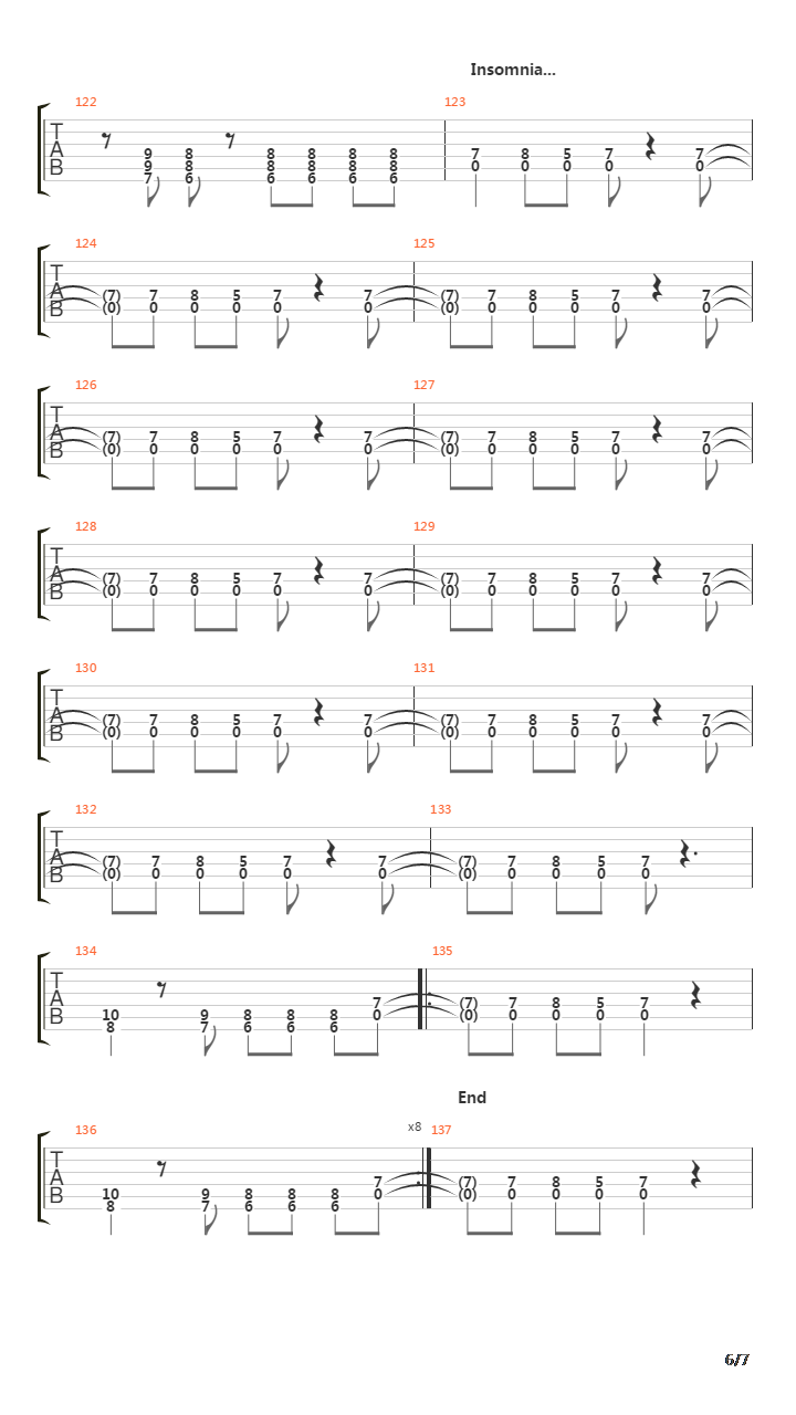 Insomnia吉他谱