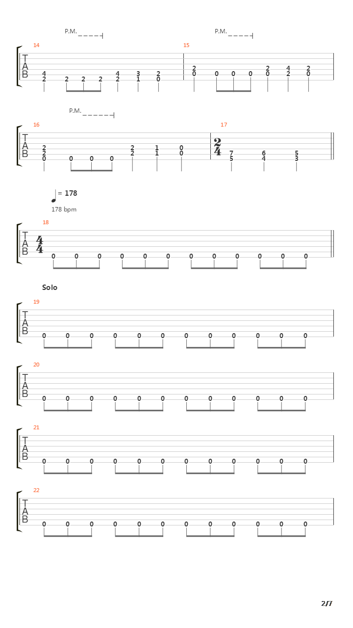 Into The Lungs Of Hell吉他谱