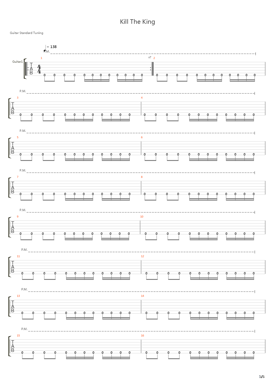 Kill The King吉他谱