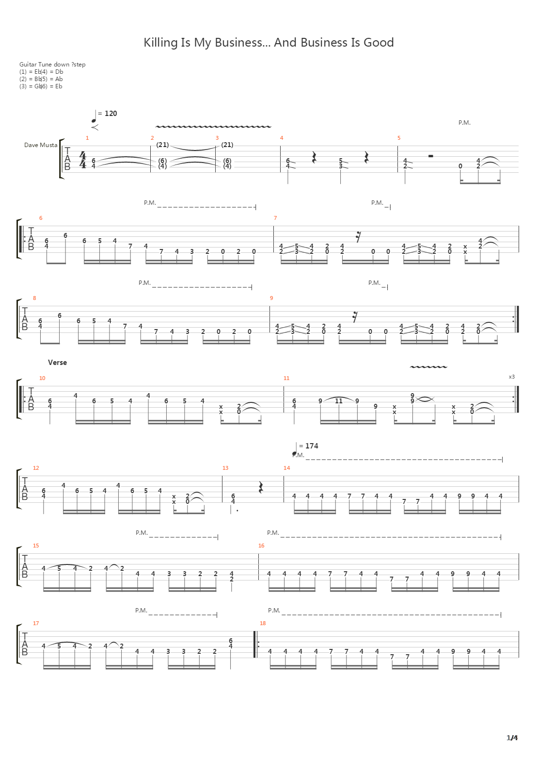 Killing Is My Business And Business Is Good吉他谱