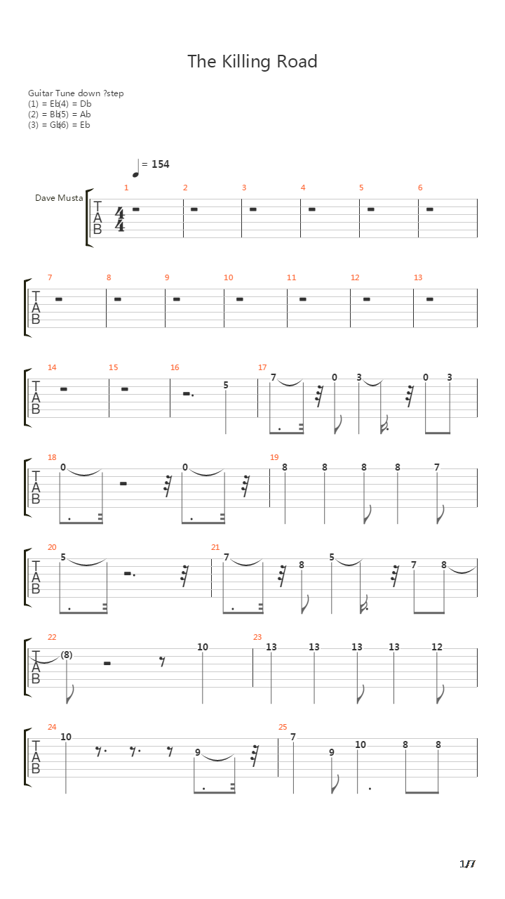 Killing Road吉他谱