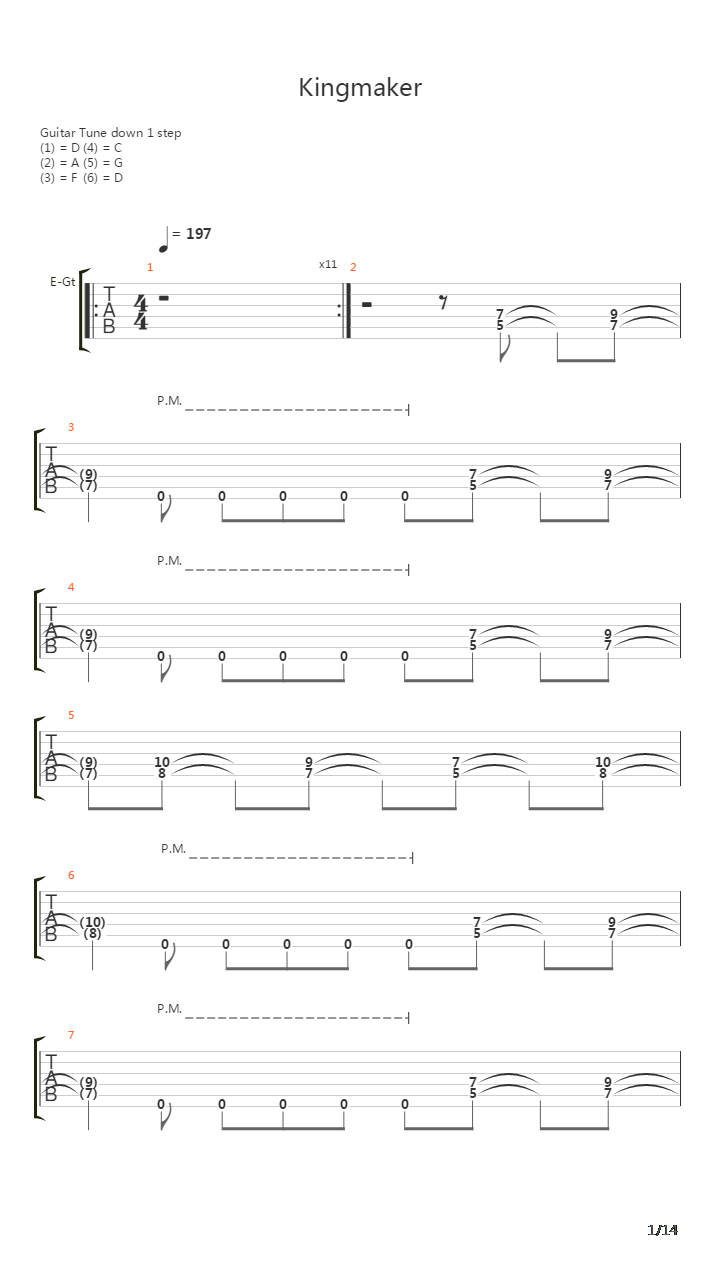 Kingmaker吉他谱