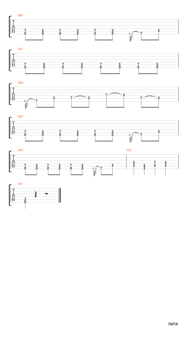 Mechanix吉他谱