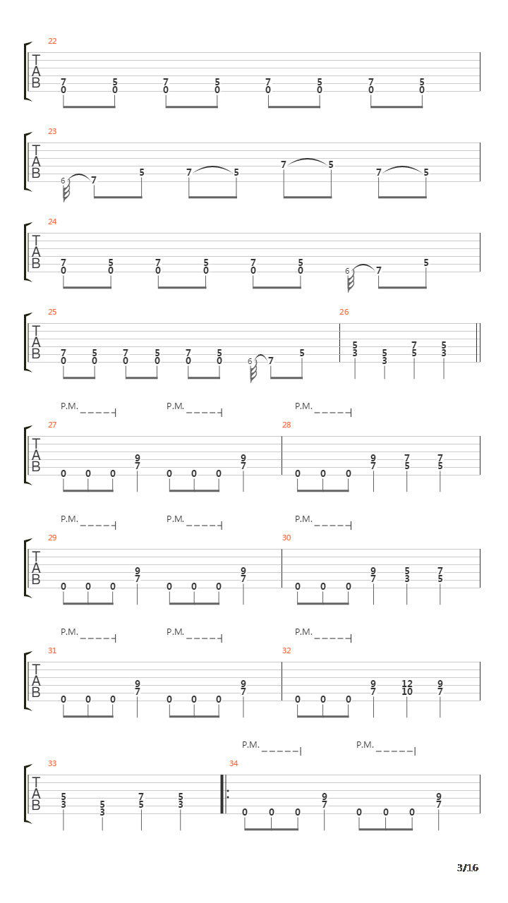 Mechanix吉他谱