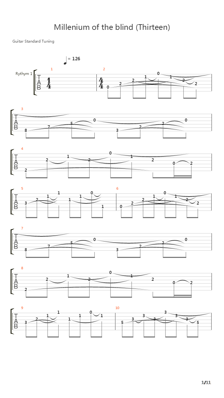 Millenium Of The Blind吉他谱