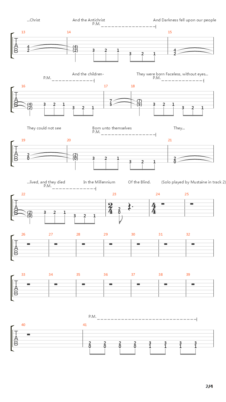 Millennium Of The Blind吉他谱