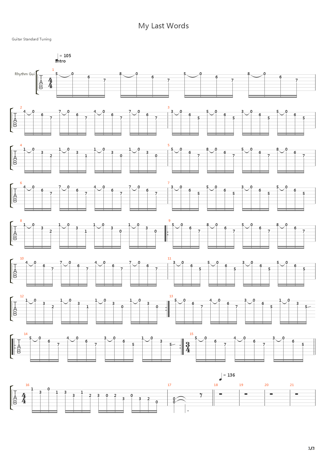 My Last Words吉他谱