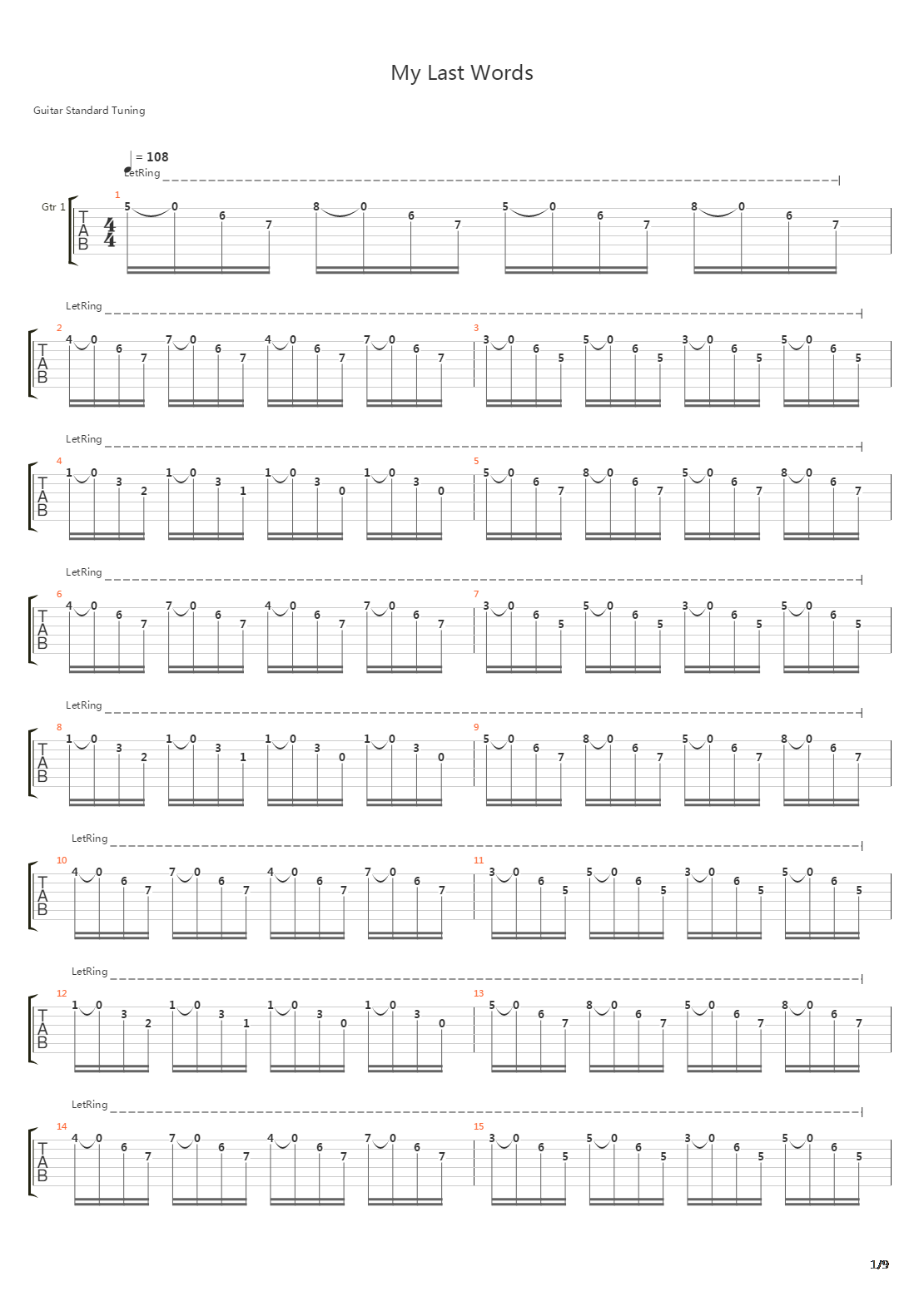 My Last Words吉他谱