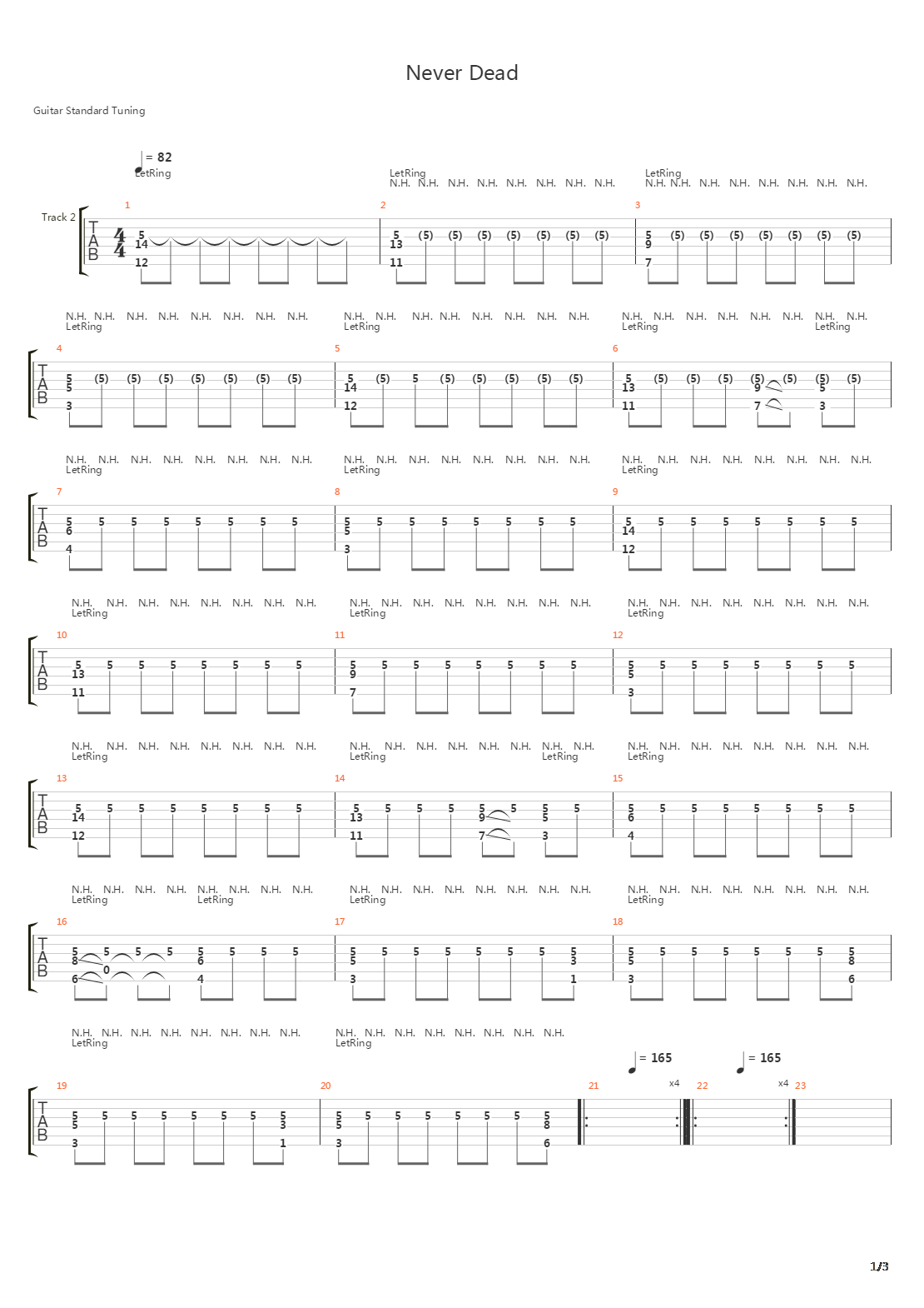 Never Dead吉他谱