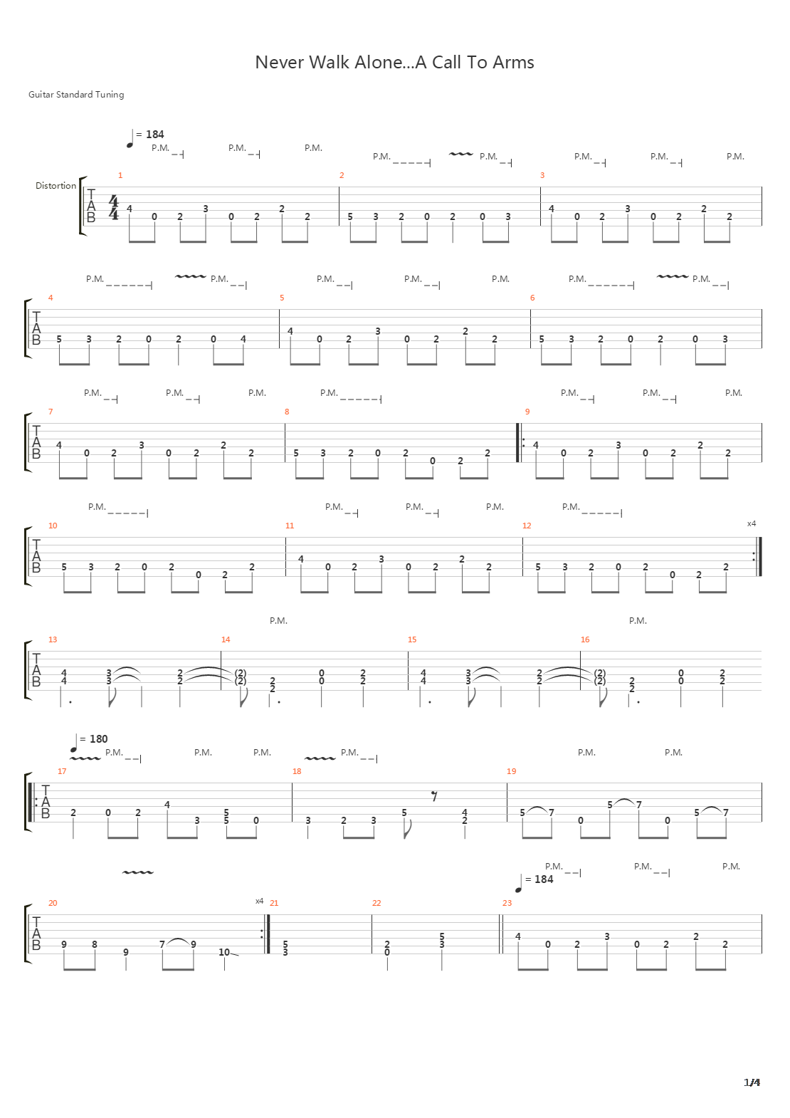Never Walkalone A Call To Arms吉他谱