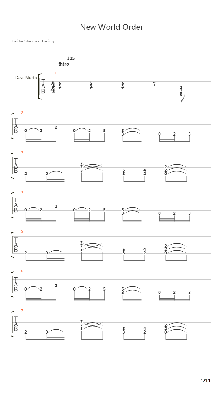 New World Order吉他谱