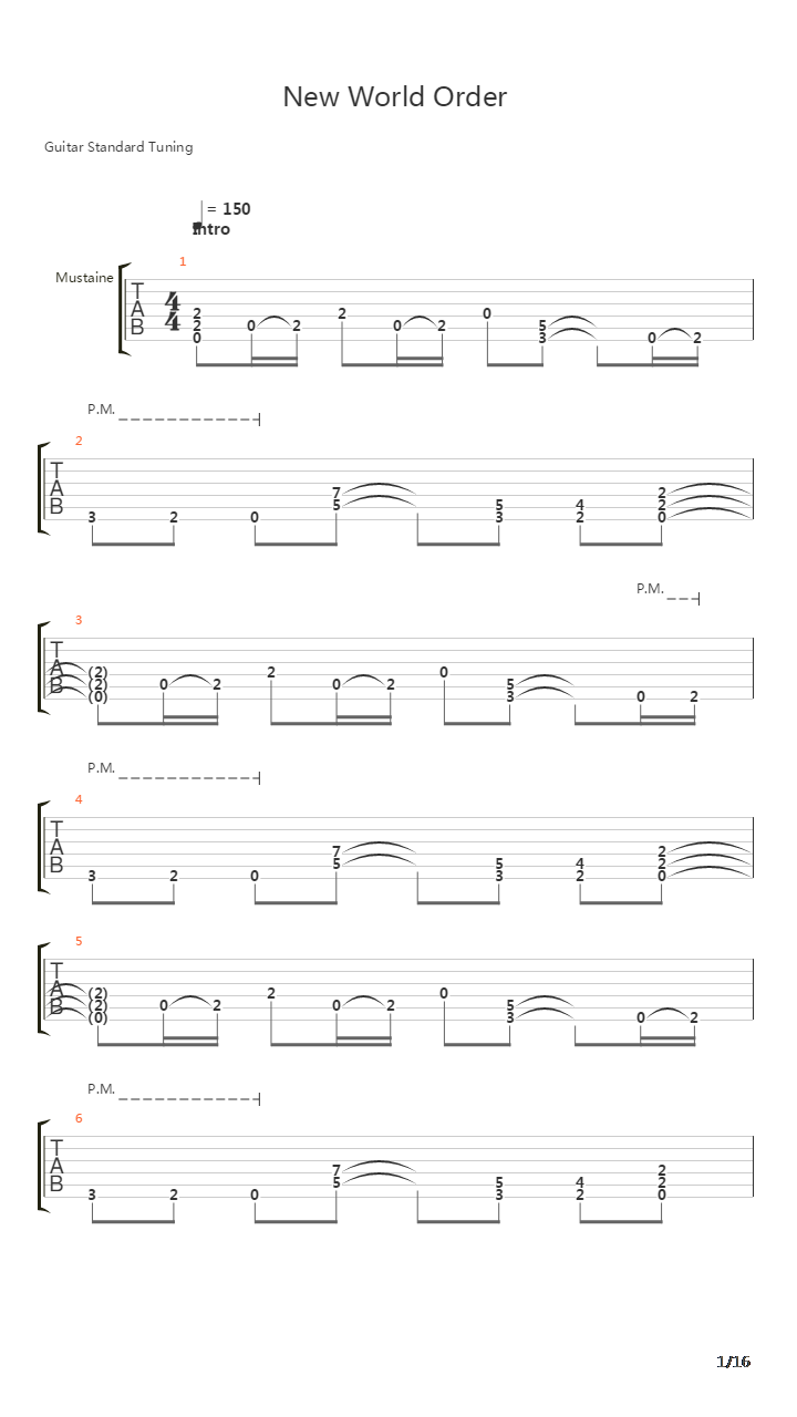 New World Order吉他谱