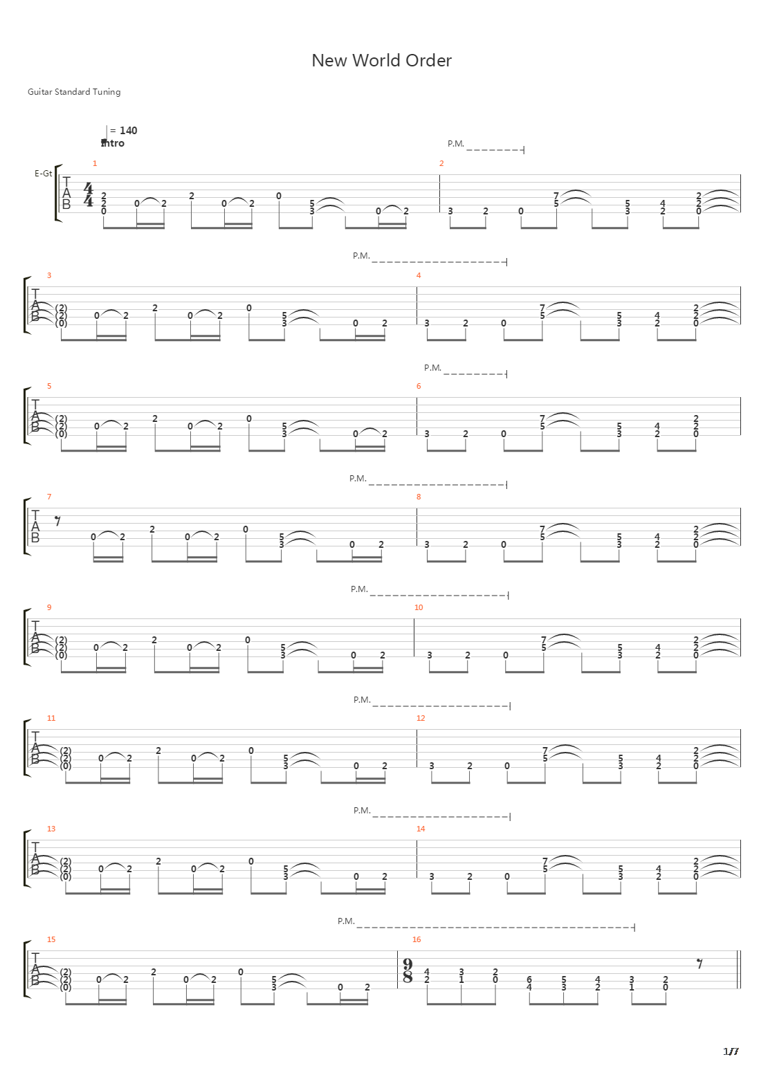 New World Order吉他谱