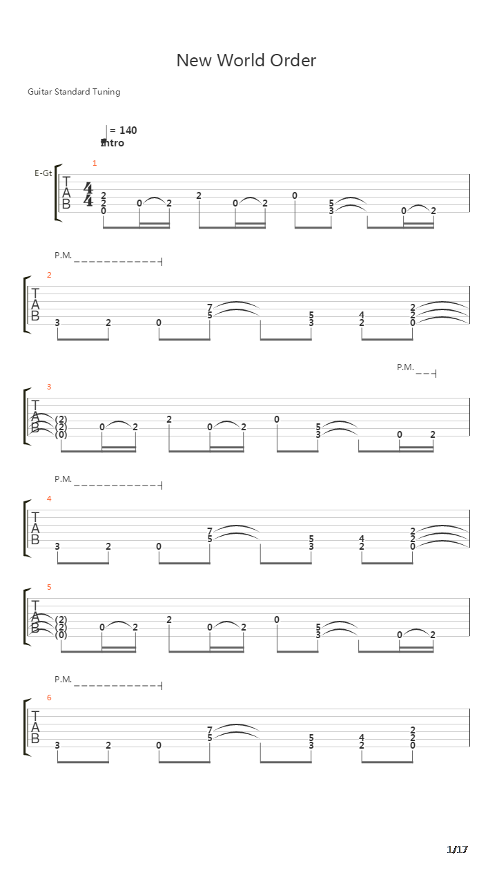 New World Order吉他谱