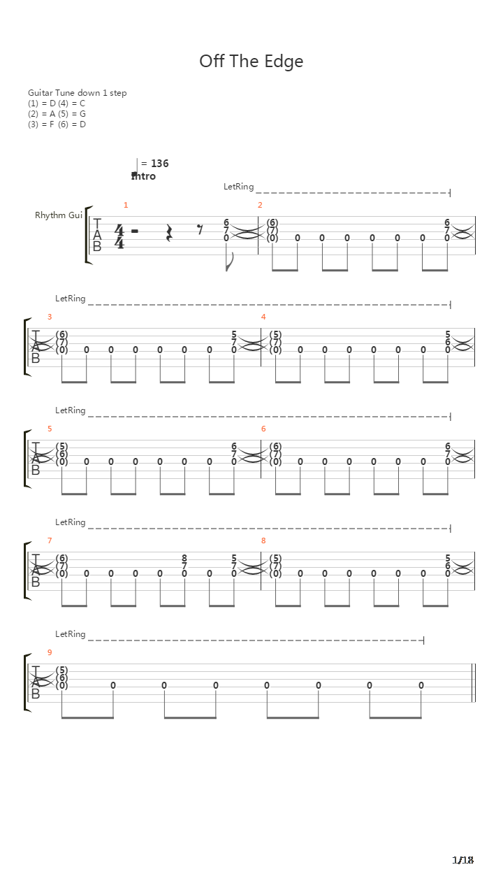 Off The Edge吉他谱
