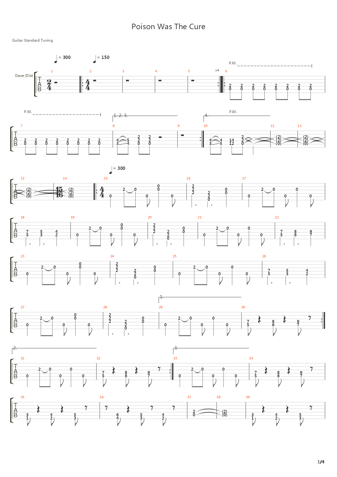 Poison Was The Cure吉他谱