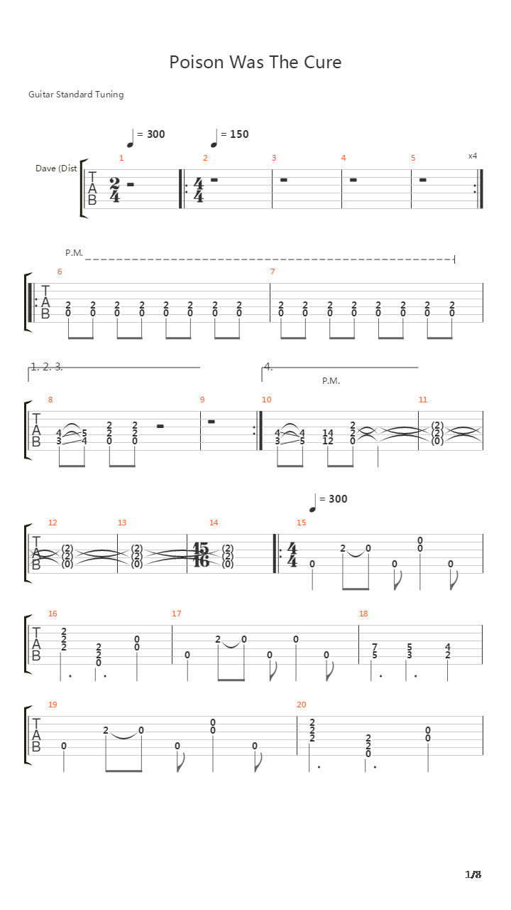 Poison Was The Cure吉他谱