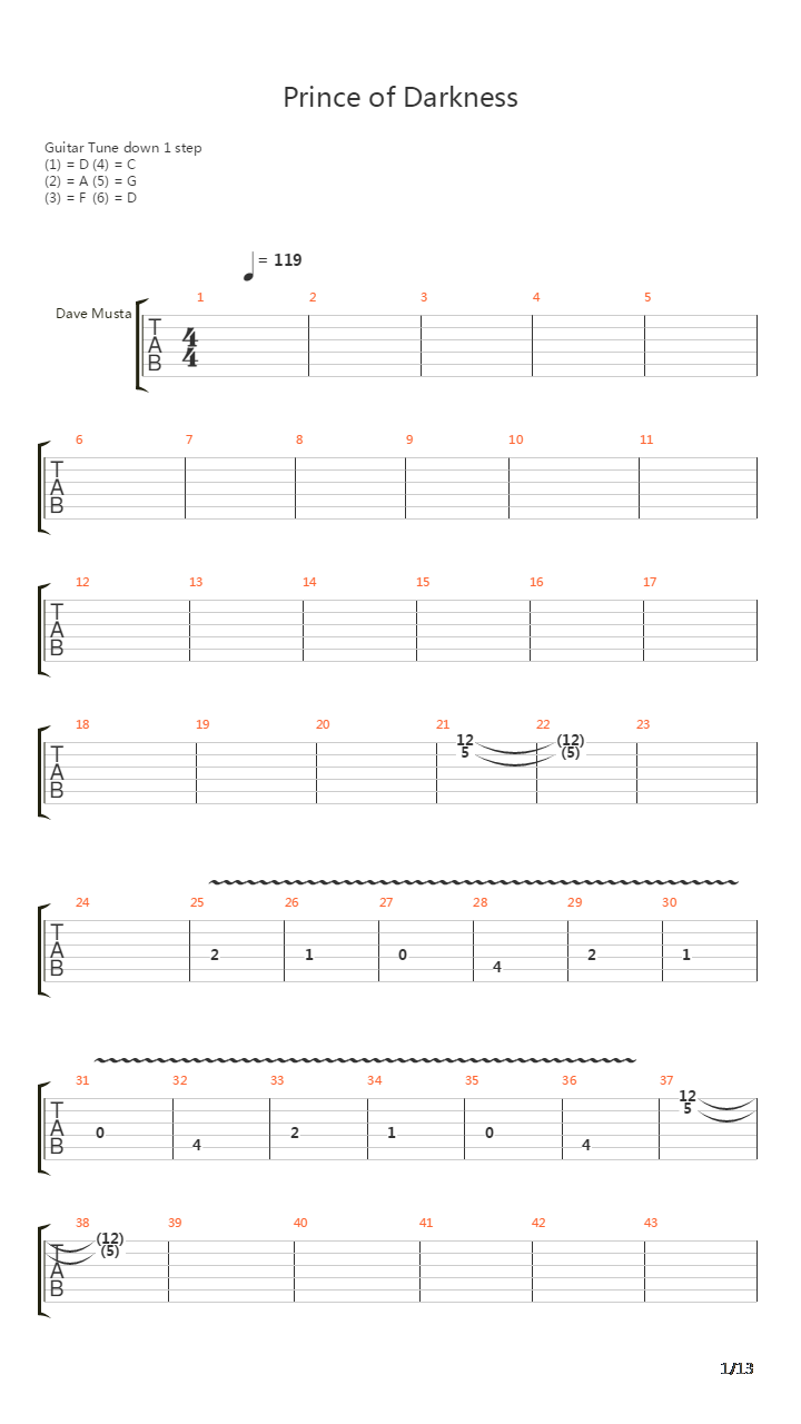 Prince Of Darkness吉他谱
