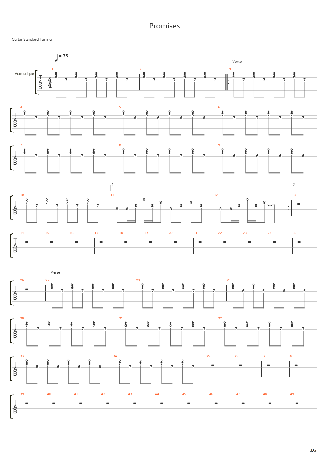 Promises吉他谱