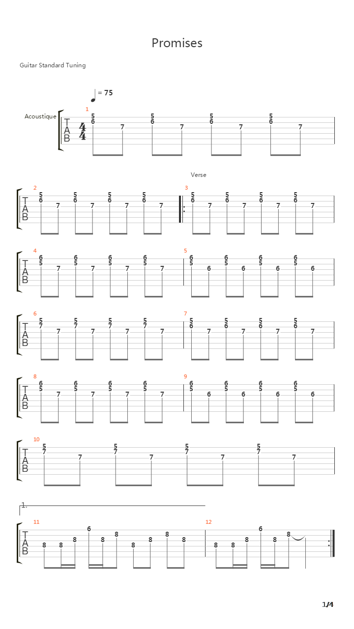 Promises吉他谱