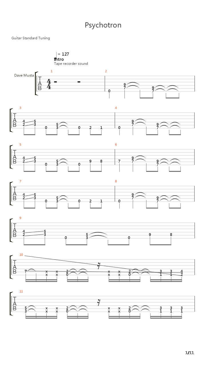 Psychotron吉他谱