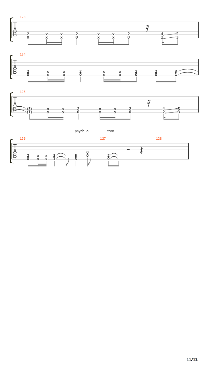 Psychotron吉他谱
