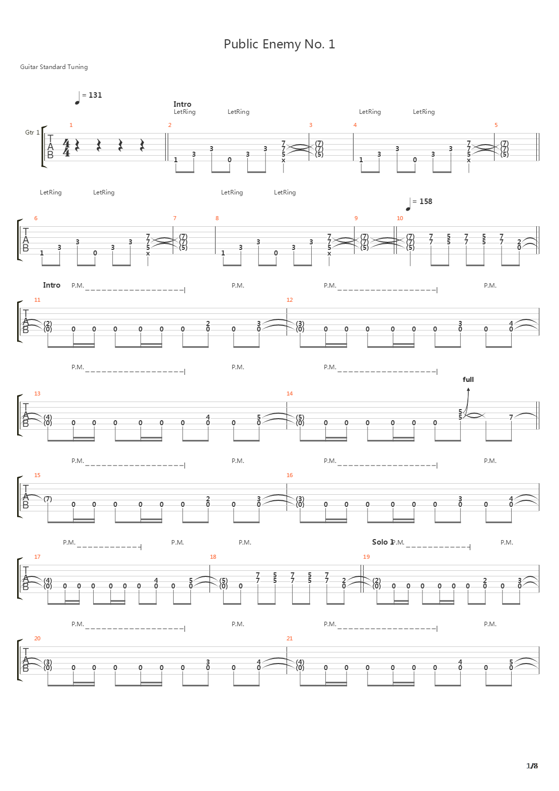 Public Enemy No 1吉他谱
