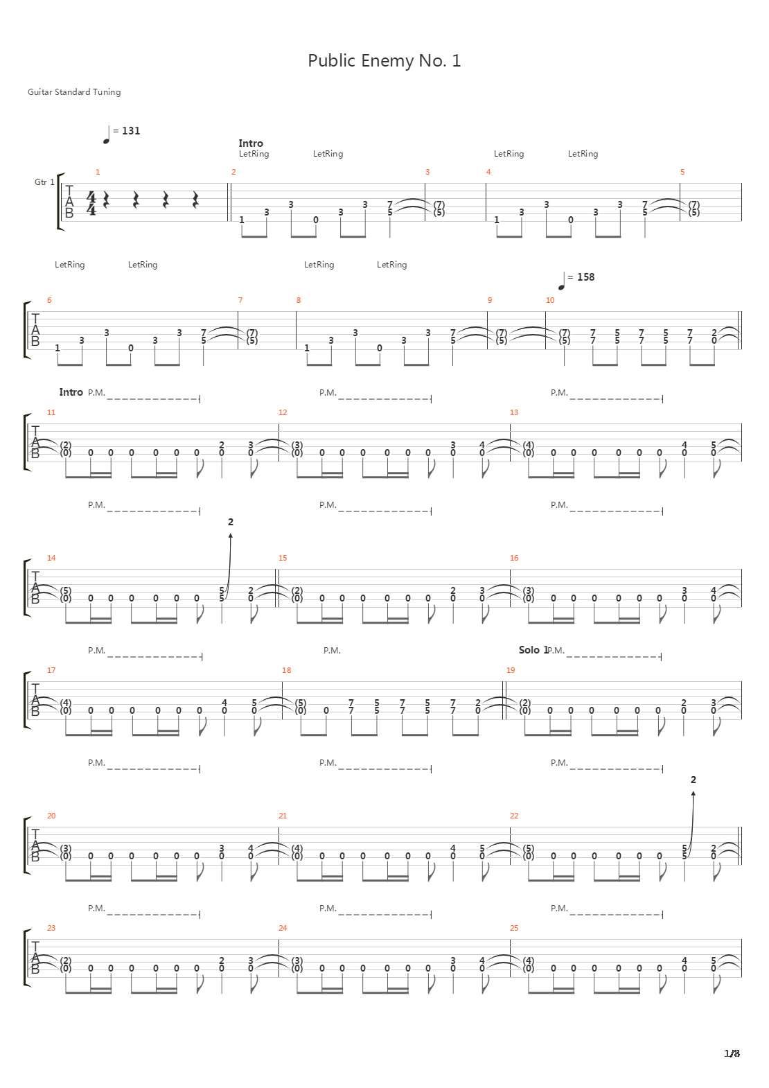 Public Enemy No 1吉他谱