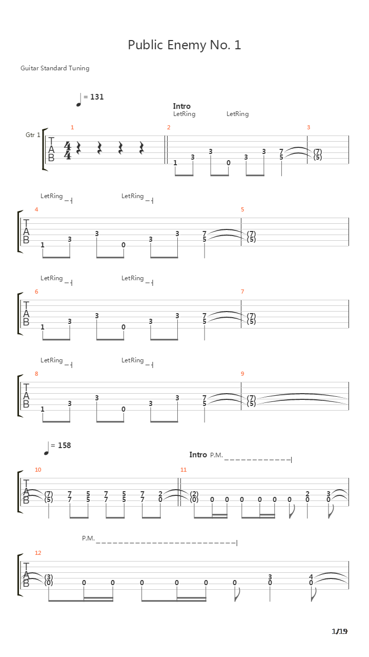 Public Enemy No 1吉他谱
