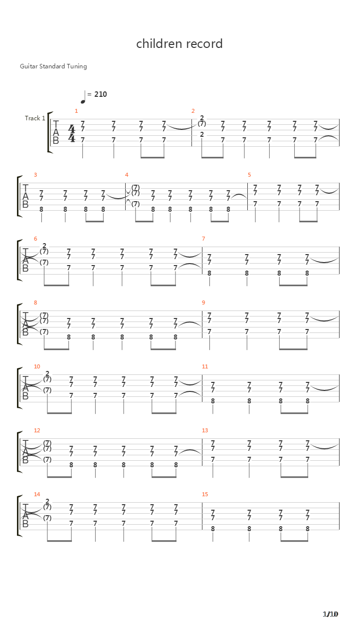 IA - Children record吉他谱