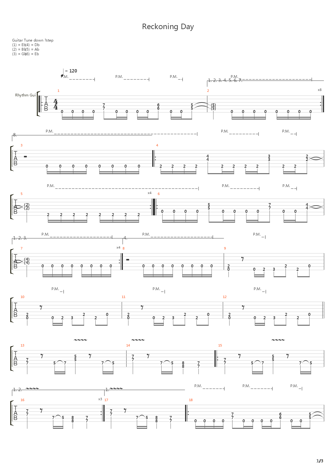 Reckoning Day吉他谱