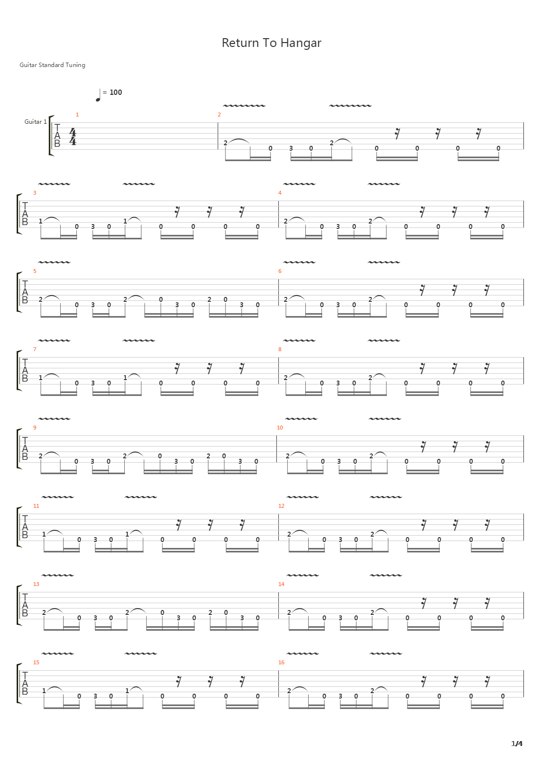 Return To Hangar吉他谱