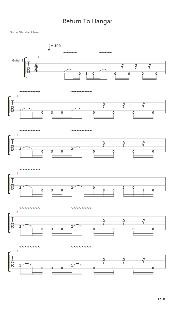 Return To Hangar吉他谱