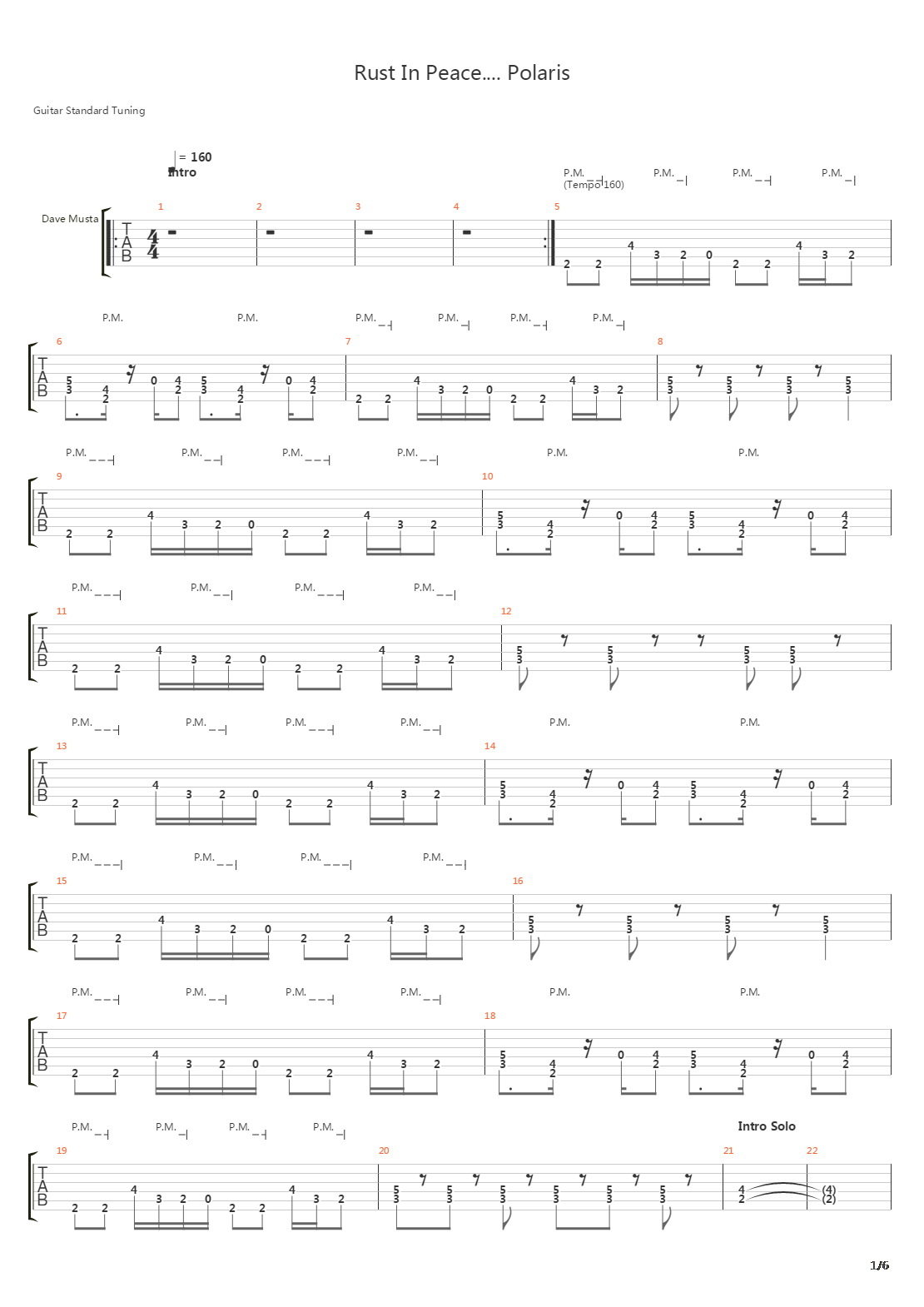 Rust In Peace Polaris吉他谱
