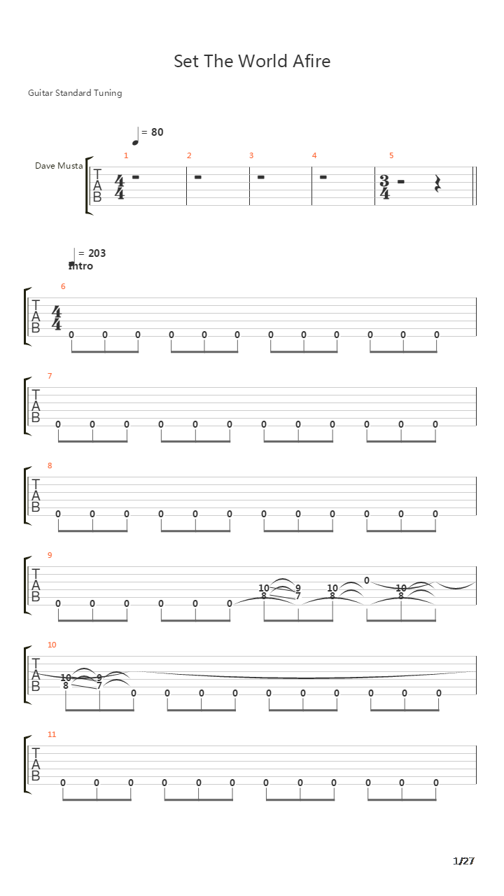 Set The World Afire吉他谱