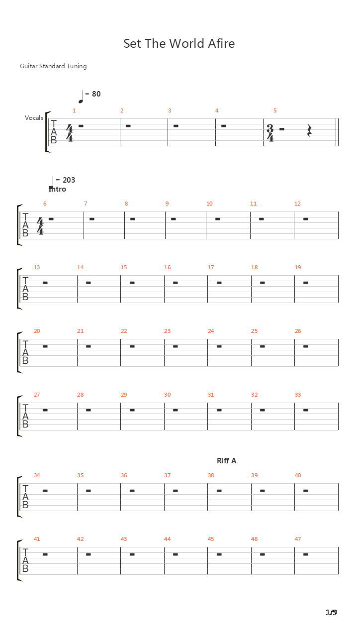 Set The World Afire吉他谱