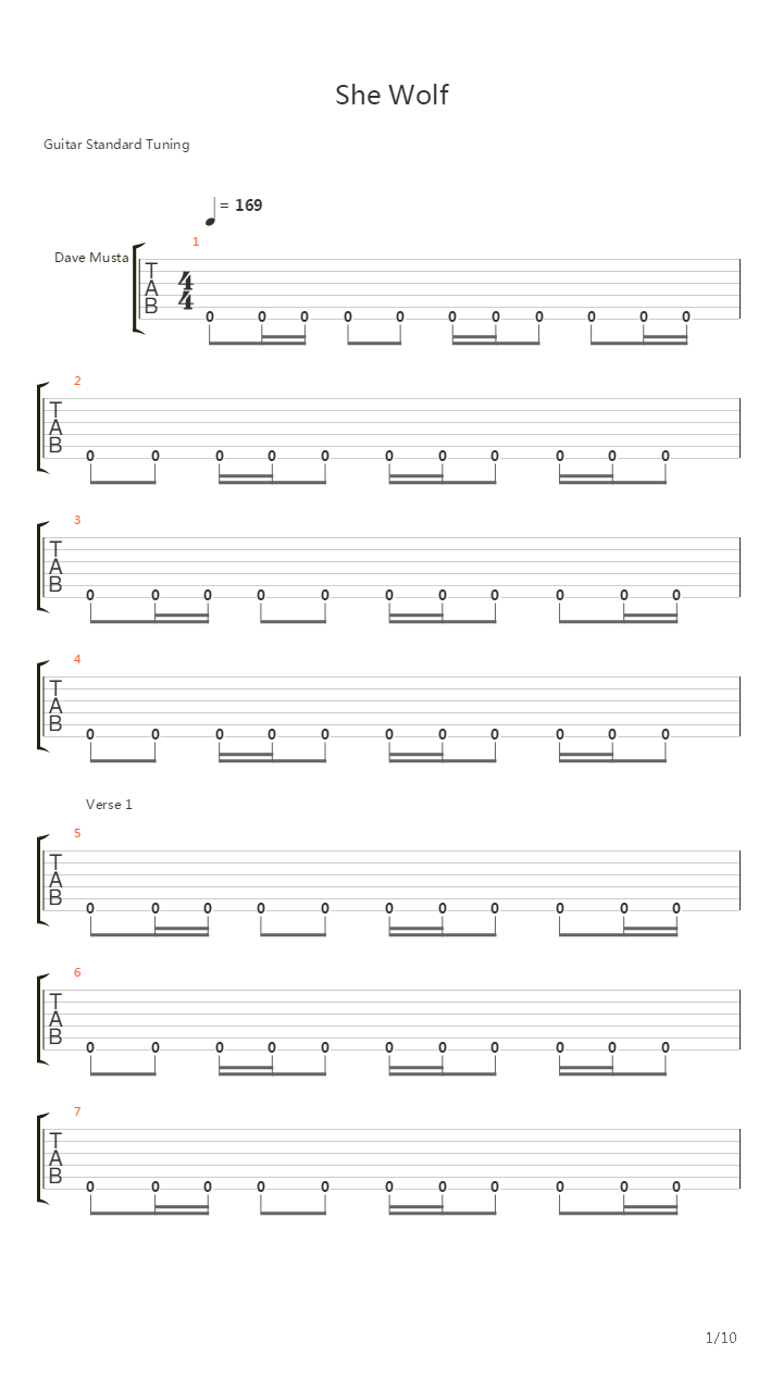 She Wolf吉他谱