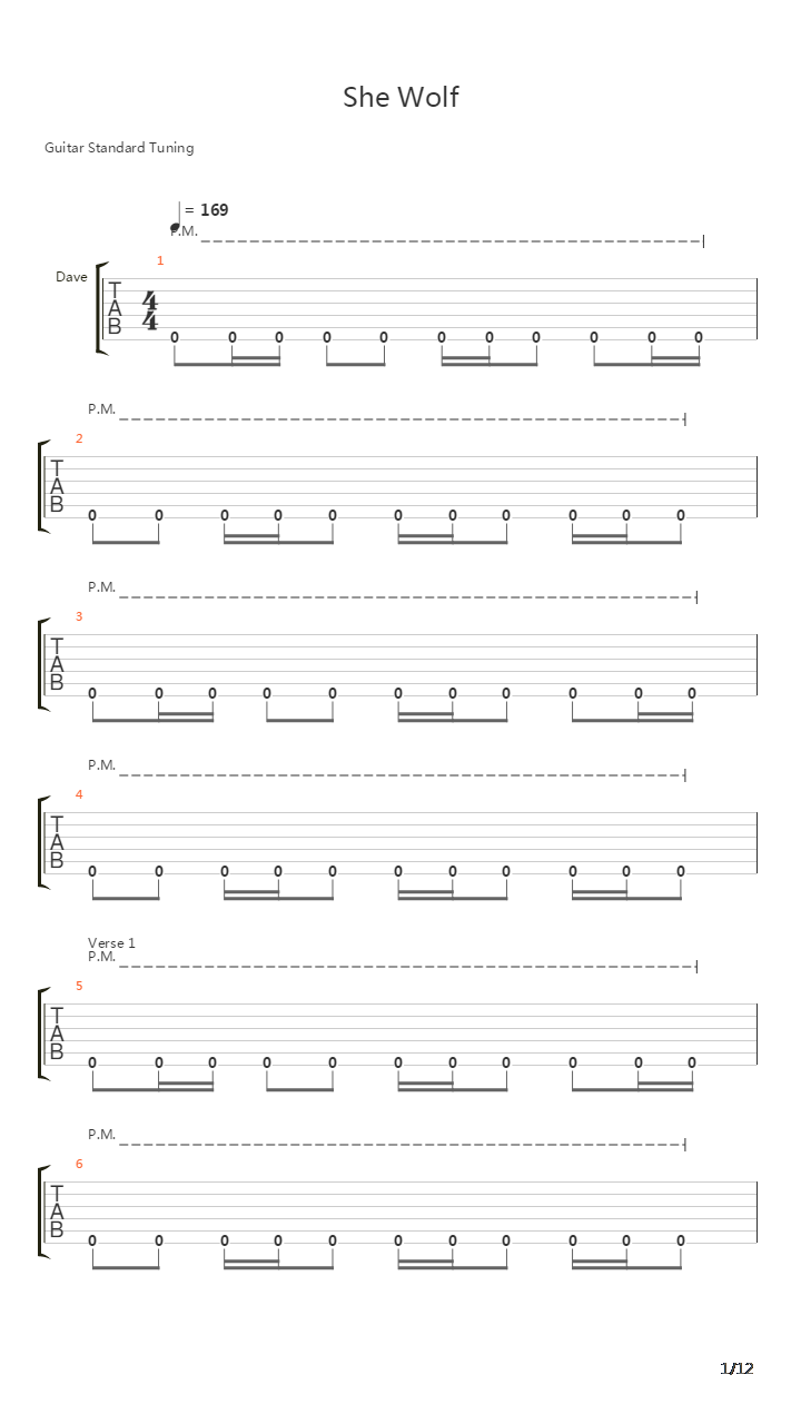 She Wolf吉他谱