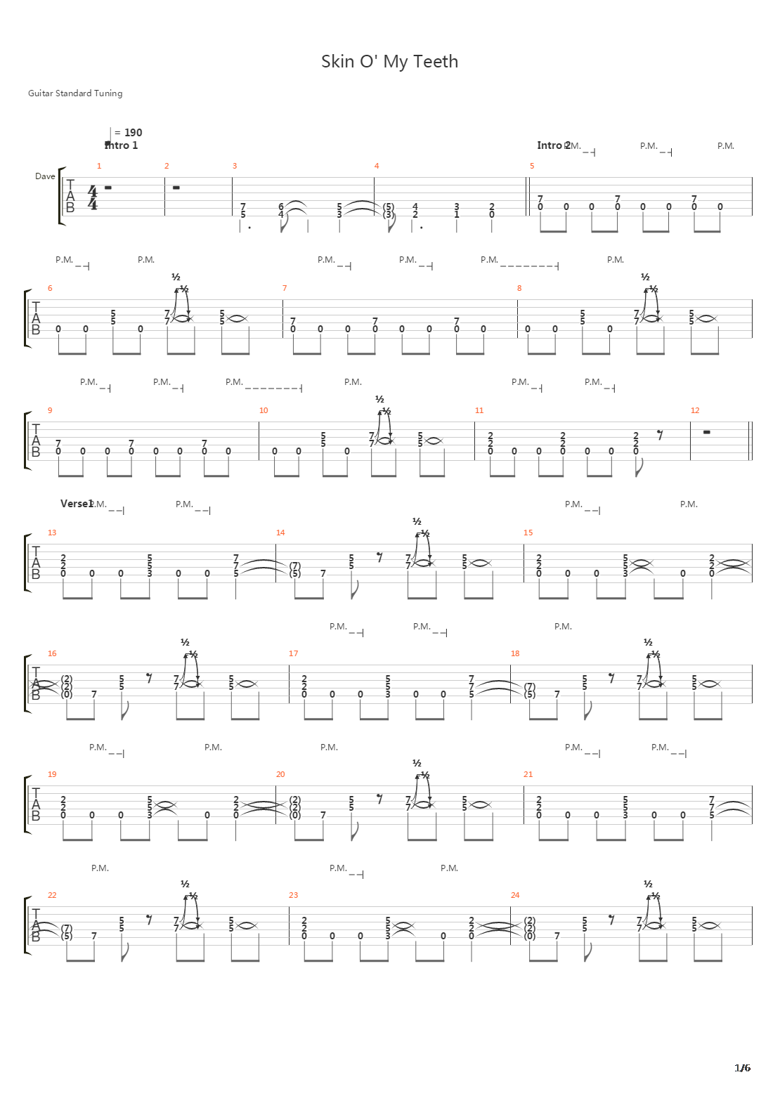 Skin O My Teeth吉他谱